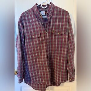 Riggs by Wrangler Men's Red and Blue Checkered Button Down Shirt